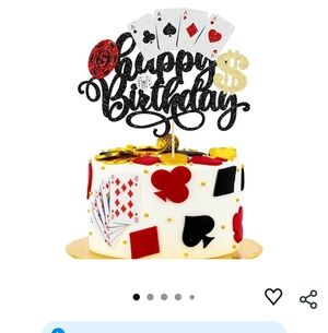 Black and Gold Cake Topper for Birthday Parties